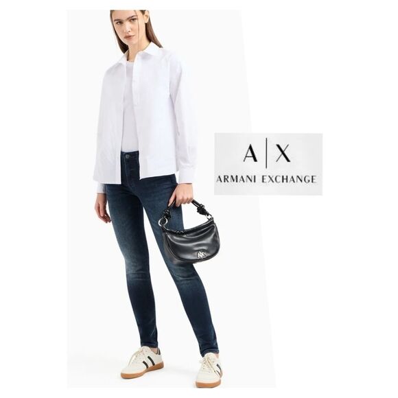 Armani Exchange Super Skinny High-waisted Blue Jeans - Picture 4 of 11